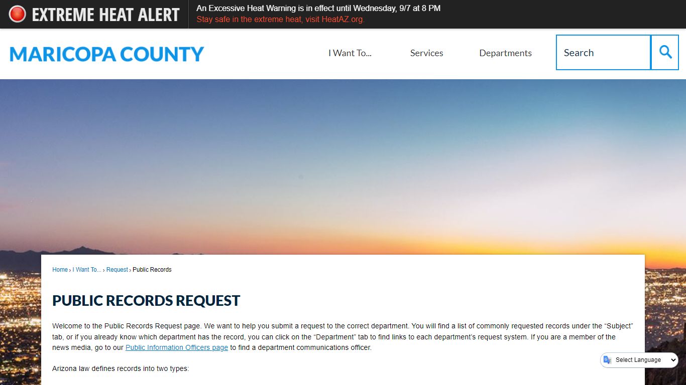 Public Records Request | Maricopa County, AZ